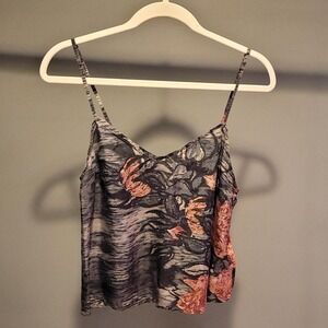 Tracy Reese 100% Silk Tank Top Abstract Floral Print, Women's Size M, Multi